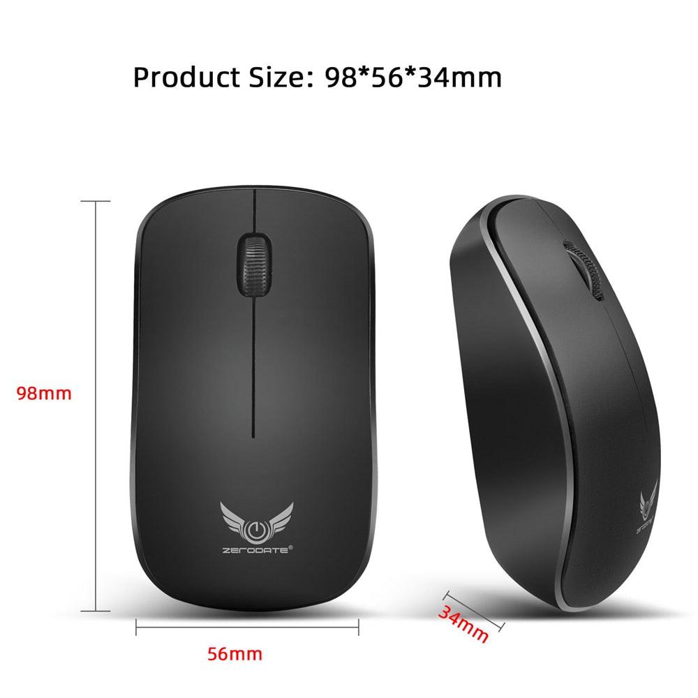 2.4G Mini Wireless Mouse 1600DPI Silent USB Optical Ergonomic Business Office Mouse For PC Gaming Laptops (CA1)(F52)