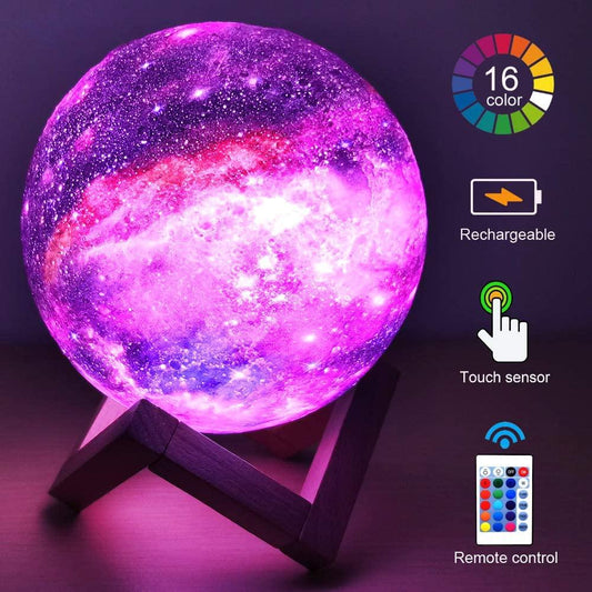 3D Printing Moon Lamp Galaxy Moon Light 16 Color Change Touch and Remote Control Galaxy Light (D58)(LL4)(1U58)