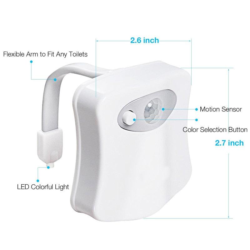 LED Night Lights Human Motion Sensor Automatic Toilet Seat Bowl Bathroom Night Lighting 8 Color (LL4)(1U58)