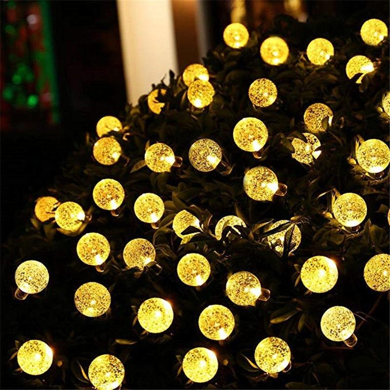 Solar 20/50 LED Crystal ball 5M/10M Lamp Power LED - String Fairy Christmas Decor For Outdoor (LL5)(1U58)