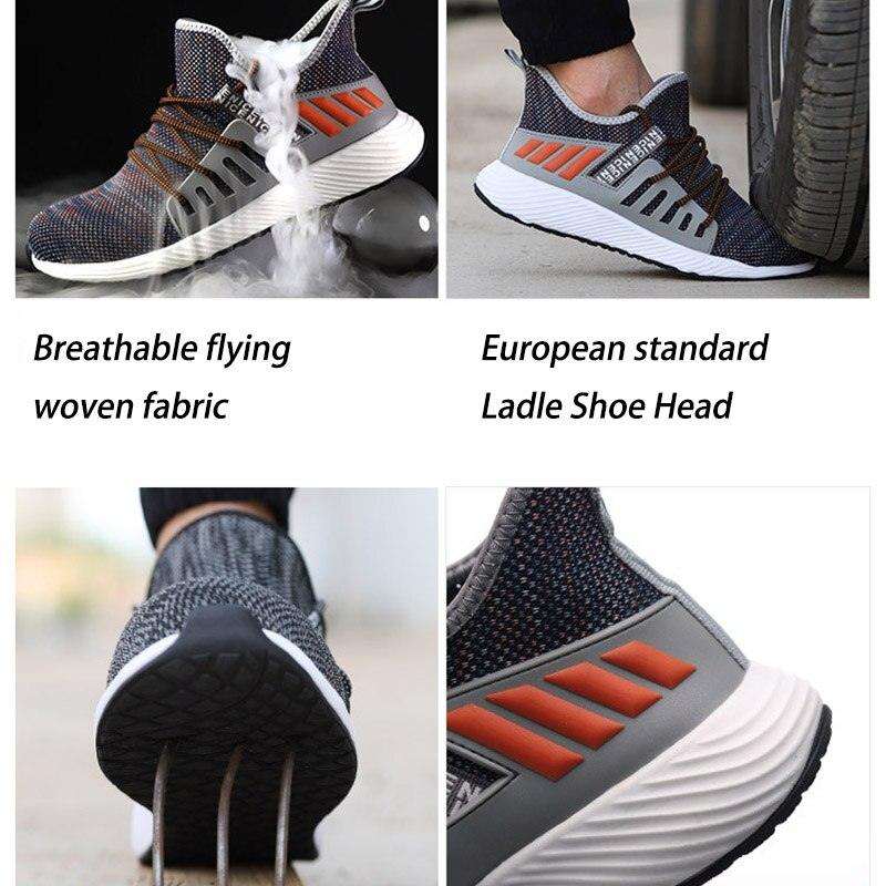 Great Toe Cap Men's Shoes - Puncture Lightweight Proof Sneakers (1U12)(1U15)