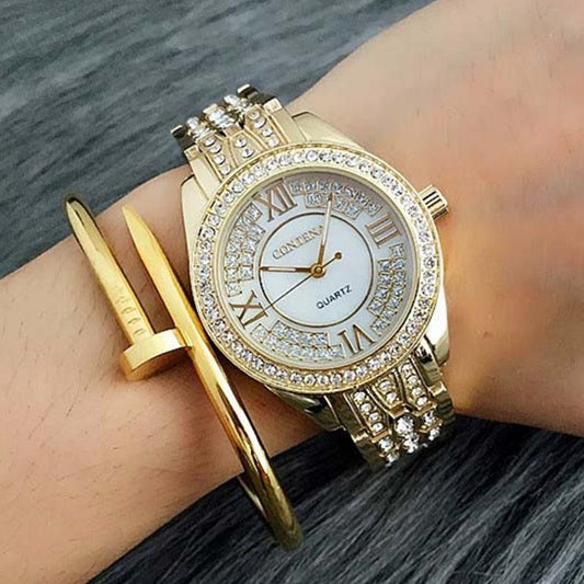 New Beautiful Women's Watches - Luxury Ladies Watch - Diamond Rose Style (9WH3)(F82)