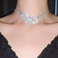 Zircon Bow Necklace - Women Gothic Simple Collar Pendant Choker Necklace (2U81)