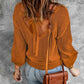 Double Take Tied Balloon Sleeve Round Neck Sweater