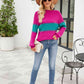 Contrast Round Neck Sweater - Deals DejaVu