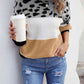 Color Block Round Neck Sweater - Deals DejaVu