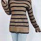 Striped Turtleneck Drop Shoulder Sweater