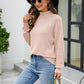 Mock Neck Dropped Shoulder Long Sleeve Sweater - Deals DejaVu