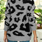 Drop Shoulder Leopard Pullover Sweater - Deals DejaVu