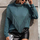 Turtle Neck Tassel Front Long Sleeve Pullover Sweater - Deals DejaVu