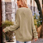 Waffle-Knit Long Sleeve Sweater