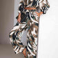 Printed Cropped Top and Pants Set