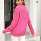 Round Neck Ribbed Long Sleeve Sweater