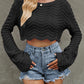 Round Neck Long Sleeve Cropped Sweater - Deals DejaVu