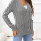 Button Down Cable-Knit Cardigan