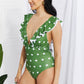 Marina West Swim Moonlit Dip Ruffle Plunge Swimsuit in Mid Green (TB10D) T
