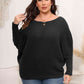 Full Size Boat Neck Batwing Sleeve Sweater