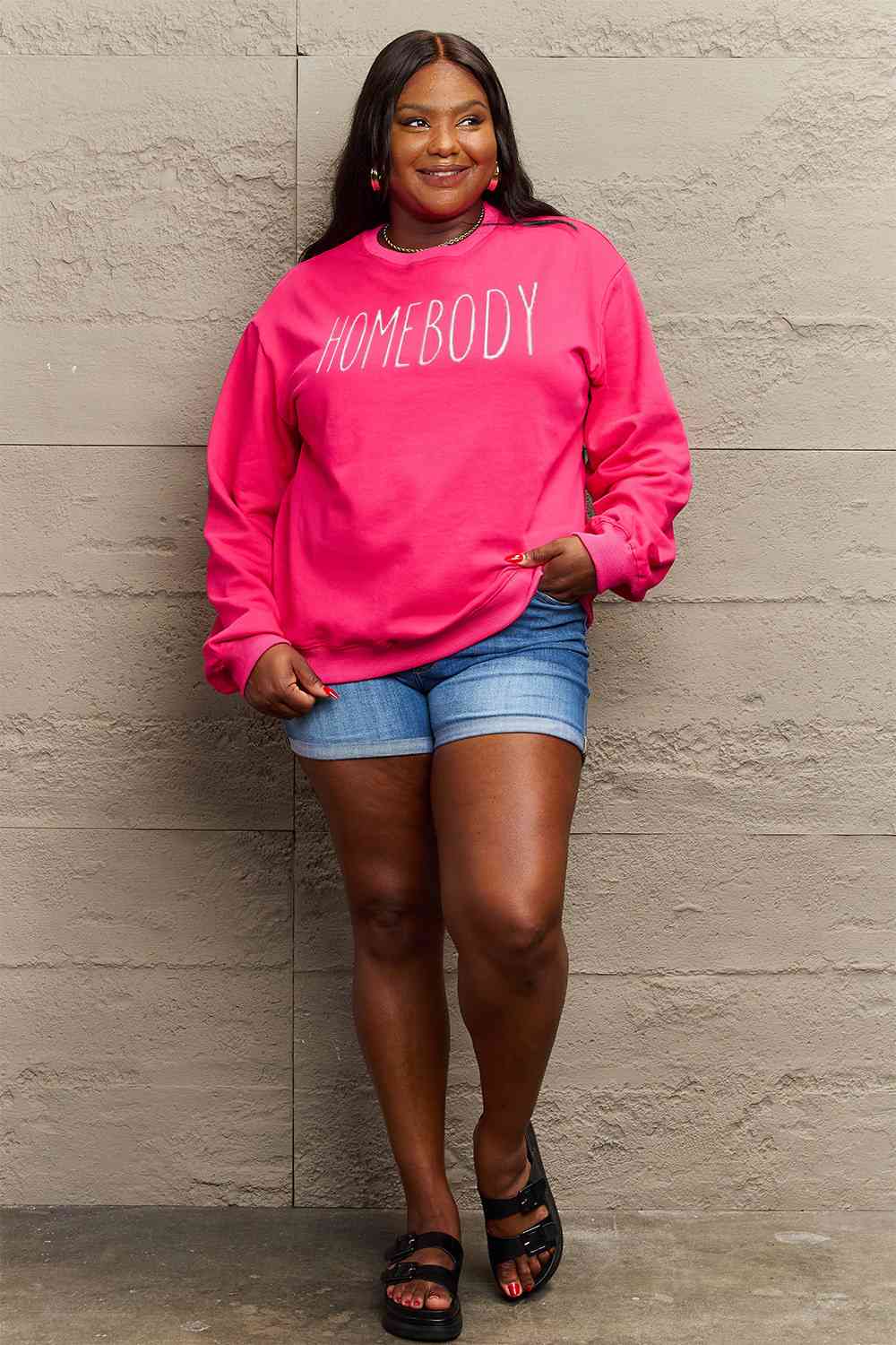 Simply Love Full Size HOMEBODY Graphic Sweatshirt