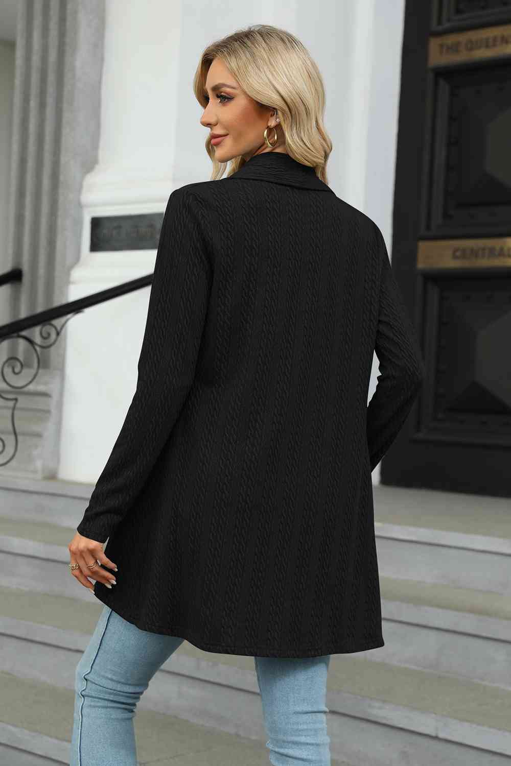 Open Front Long Sleeve Cardigan - Deals DejaVu