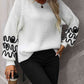Contrast Drop Shoulder Round Neck Sweater - Deals DejaVu