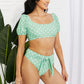 Marina West Swim Vacay Ready Puff Sleeve Bikini in Gum Leaf (TB9D) T