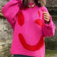 Contrast Drop Shoulder Long Sleeve Sweater
