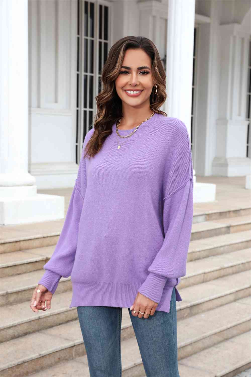 Round Neck Long Sleeve Sweater