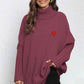 Turtle Neck Long Sleeve Ribbed Sweater - Deals DejaVu