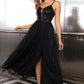 Spaghetti Strap Slit Mesh Dress (BWM) T - Deals DejaVu