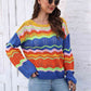 Openwork Round Neck Knit Top