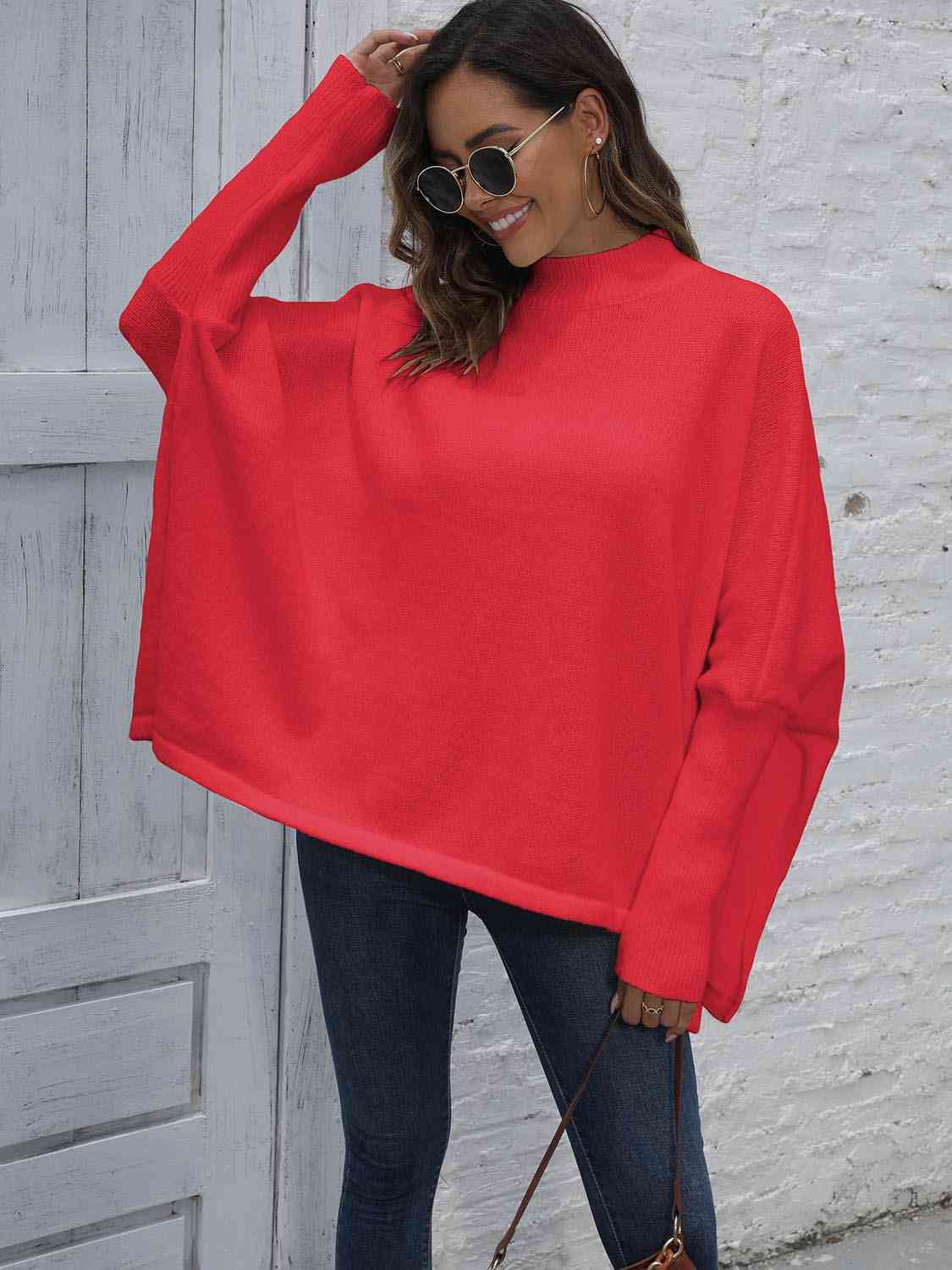 Loose Hem Plain Sweater - Deals DejaVu