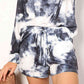 Double Take Tie-Dye Round Neck Top and Shorts Lounge Set