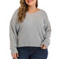 Plus Size V Neck Pullover Sweater