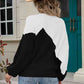 Two-Tone Round Neck Ribbed Sweater - Deals DejaVu