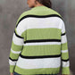 Plus Size Striped V-Neck Dropped Shoulder Sweater