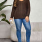 Plus Size V-Neck Cable-Knit Long Sleeve Sweater