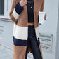 Tricolor Open Front Fuzzy Longline Cardigan - Deals DejaVu