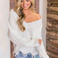 Frayed Hem Dropped Shoulder Sweater - Deals DejaVu