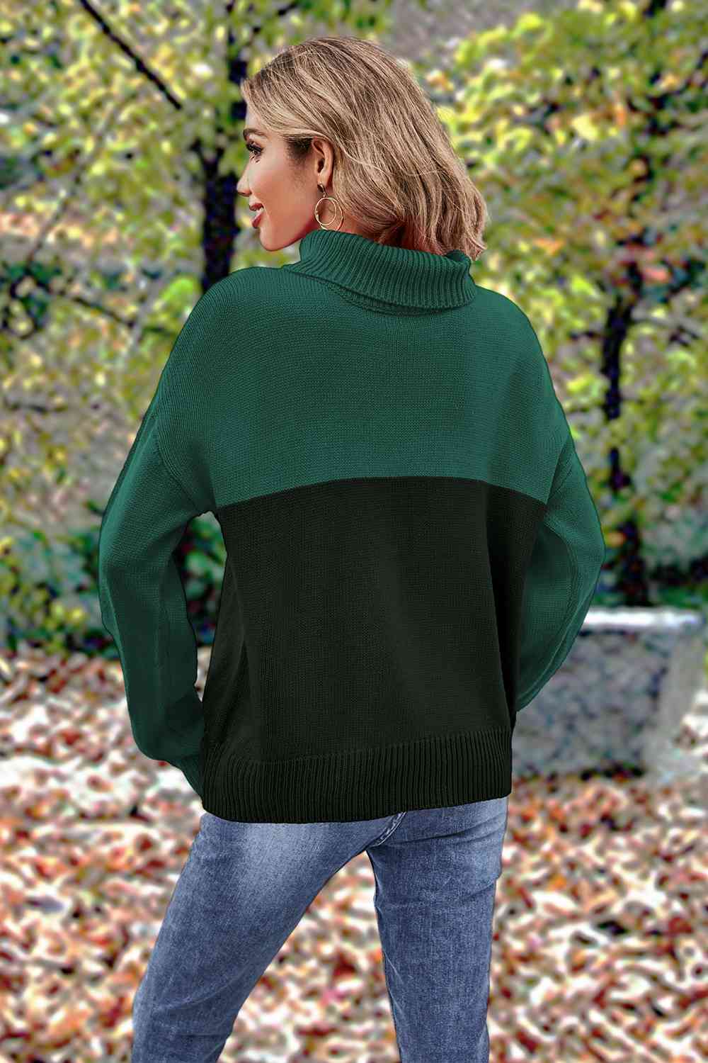 Turtleneck Long Sleeve Sweater - Deals DejaVu