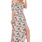Floral Off-Shoulder Slit Maxi Dress (BWD)(WS06)T - Deals DejaVu