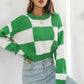 Color Block Round Neck Dropped Shoulder Sweater - Deals DejaVu