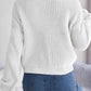 Cable-Knit Round Neck Drop Shoulder Sweater - Deals DejaVu