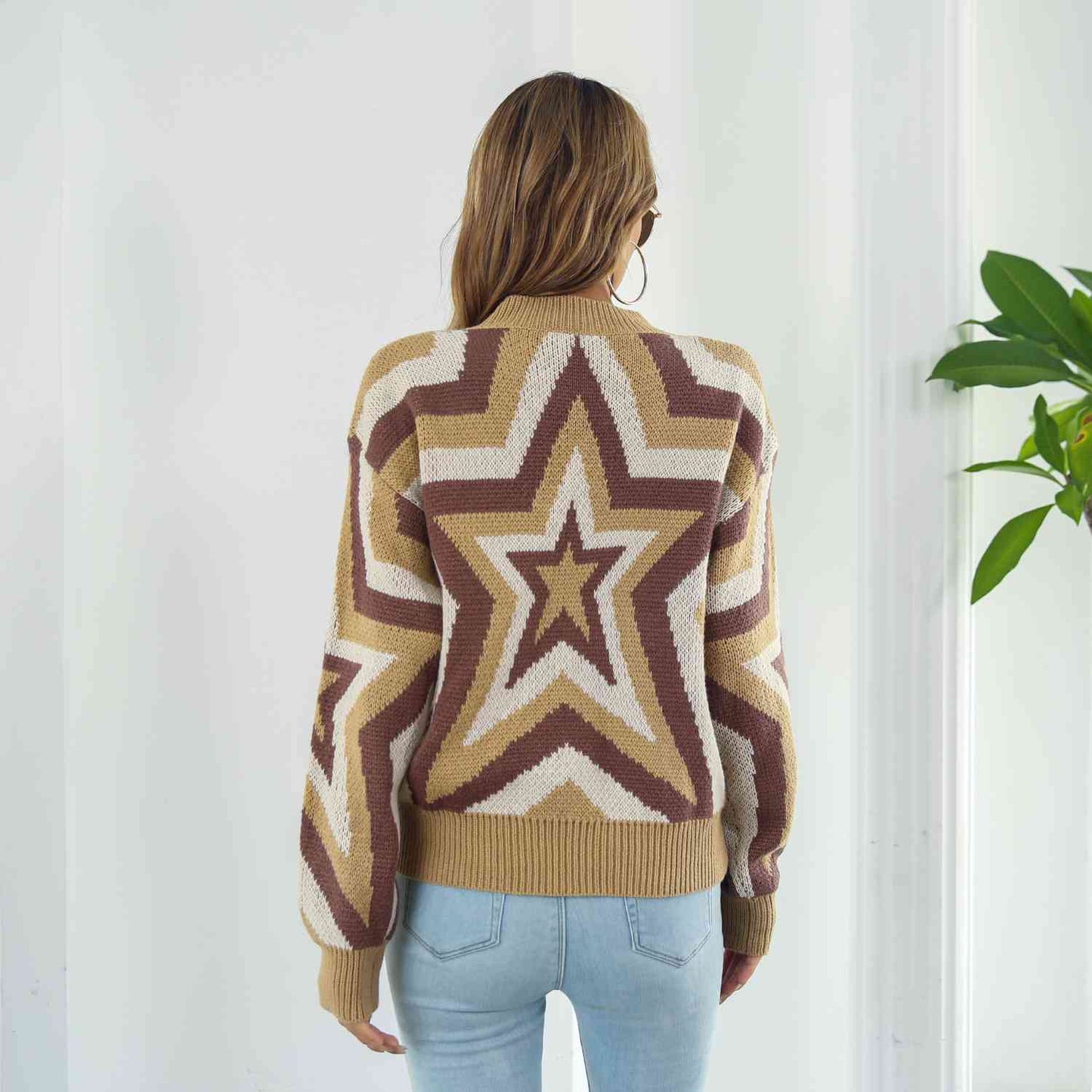 Star Dropped Shoulder Sweater - Deals DejaVu