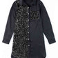 Sequin Button Front High-Low Shirt Dress (MWBT) T - Deals DejaVu