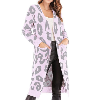 Great Autumn Winter Christmas Women Sweater - Women Casual Long Cardigan - New Leopard Streetwear (2U23)