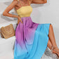 Color Block Tie Shoulder Smocked Maxi Dress (BWMT) T - Deals DejaVu