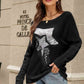 Sequin Graphic Dolman Sleeve Knit Top - Deals DejaVu