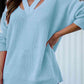 Full Size Cutout V-Neck Rib-Knit Sweater - Deals DejaVu
