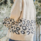 Round Neck Leopard Print Stitched Long-Sleeved Sweater