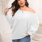 Full Size Boat Neck Batwing Sleeve Sweater